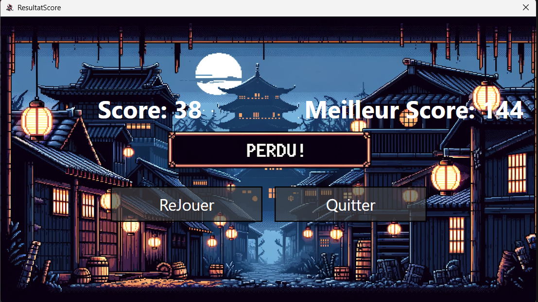 Écran Game Over Evit'Shuriken